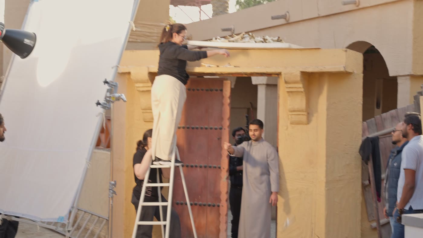 TCCA crew directing on the Aisha Jewels set