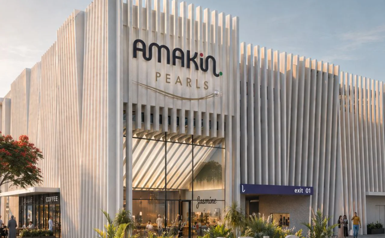 Amakin Pearls identity on the development’s facade render