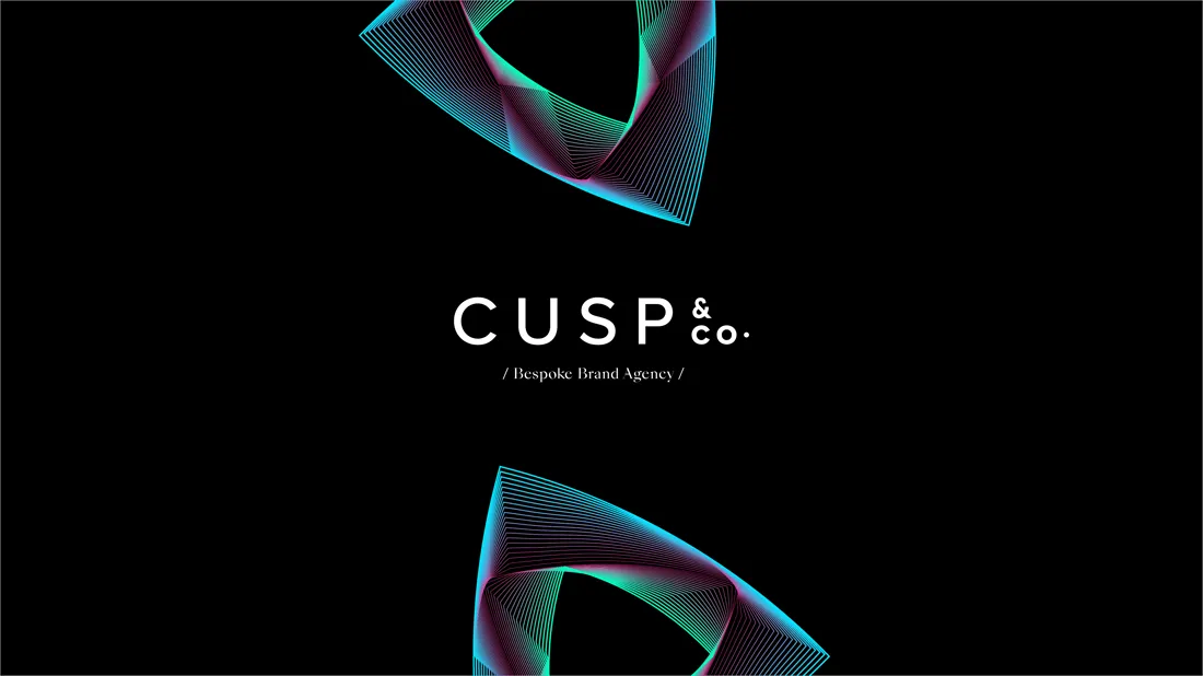 Cusp & Co. identity cover with spirograph motif