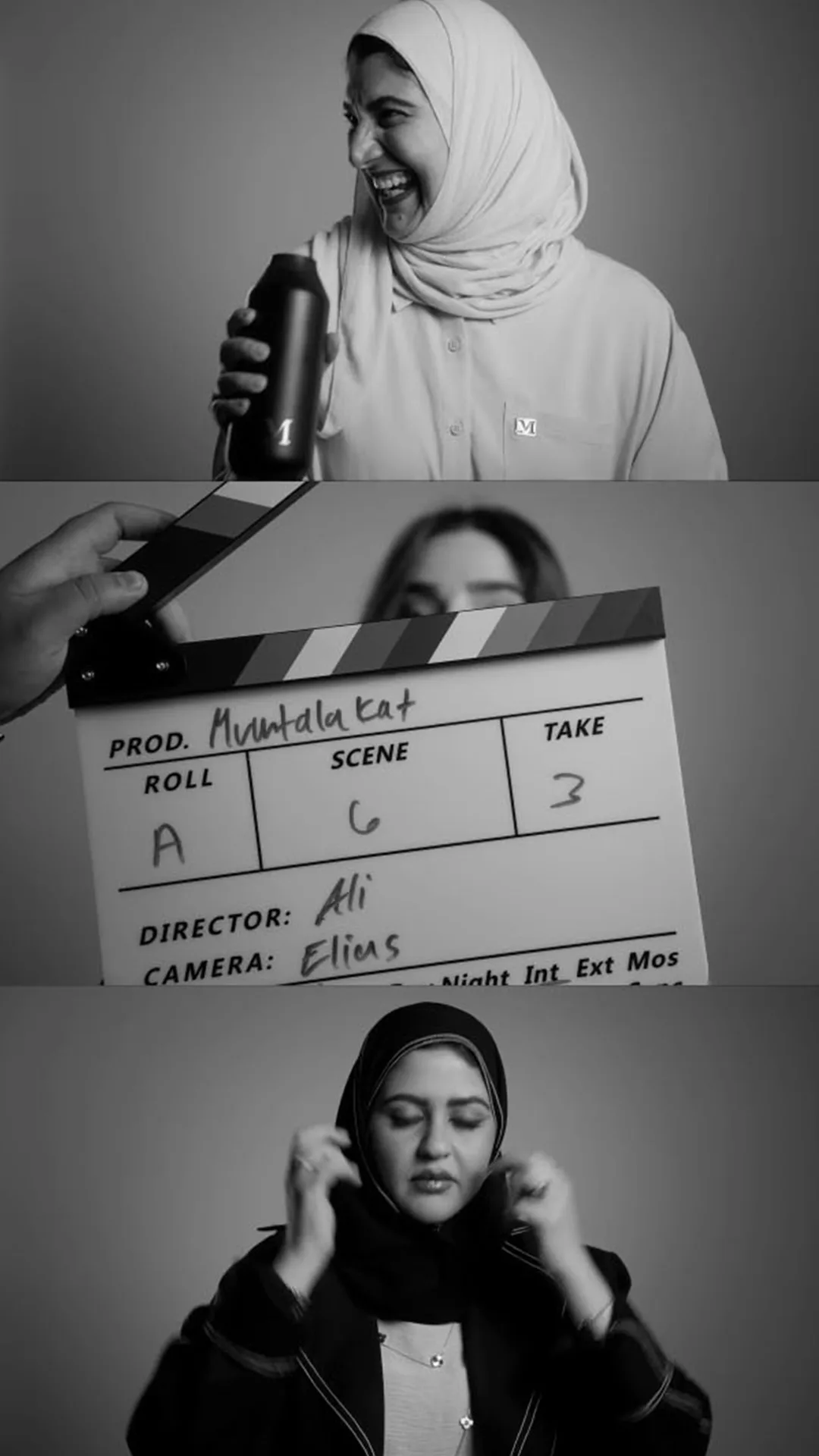 Mumtalakat production clapperboard on set